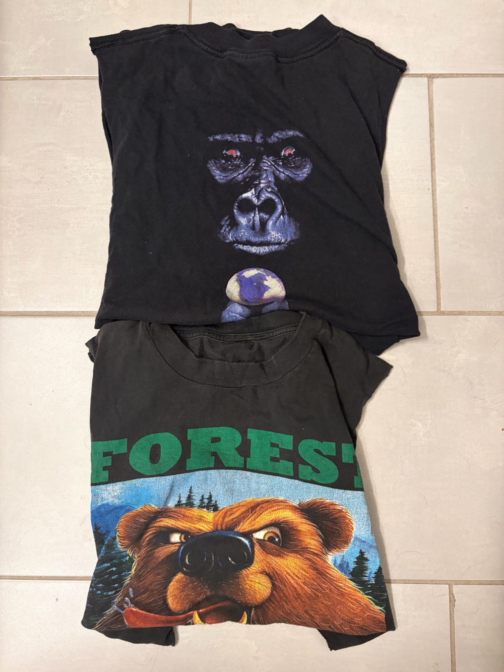 Vintage Bear & Gorilla Shirt XXL 90s Single Stitch Allsport Graphic Tee Bundle 2
